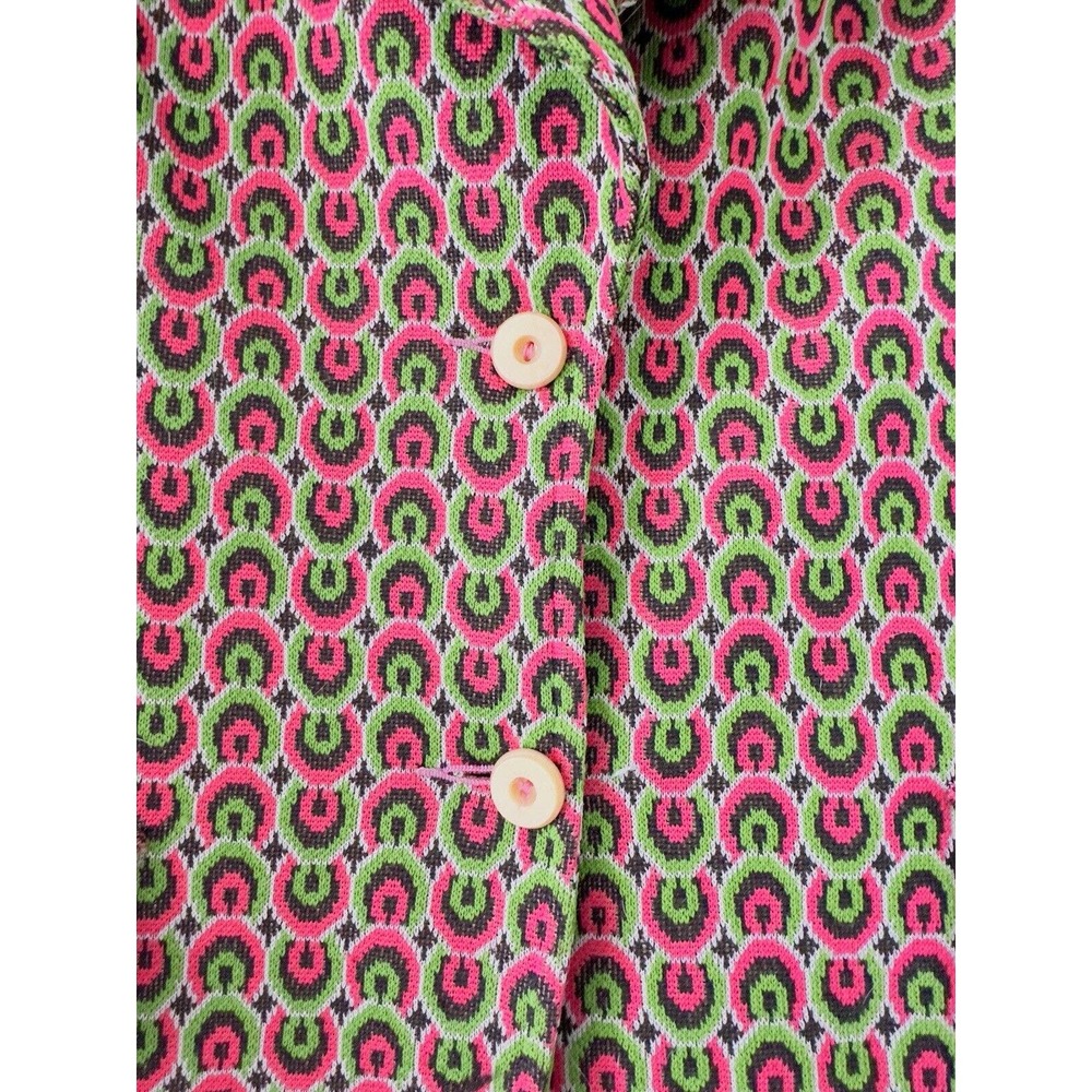 Vintage Apollo Knitting Mills Blazer 14 Multicolored Geometric Button Union Made - Picture 5 of 11